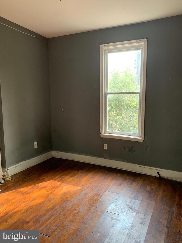 empty room featuring a healthy amount of sunlight and wood-type flooring