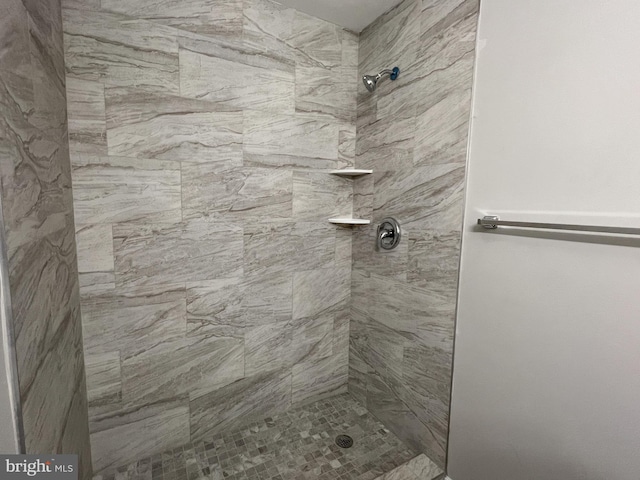 bathroom with tiled shower