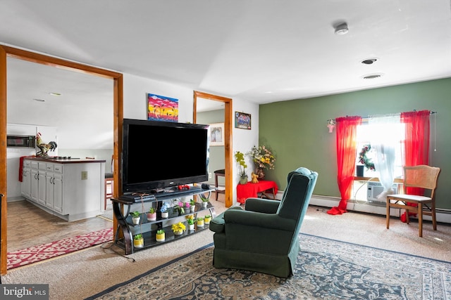 view of tiled living room