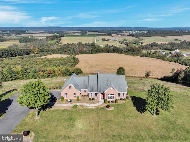 drone / aerial view featuring a rural view