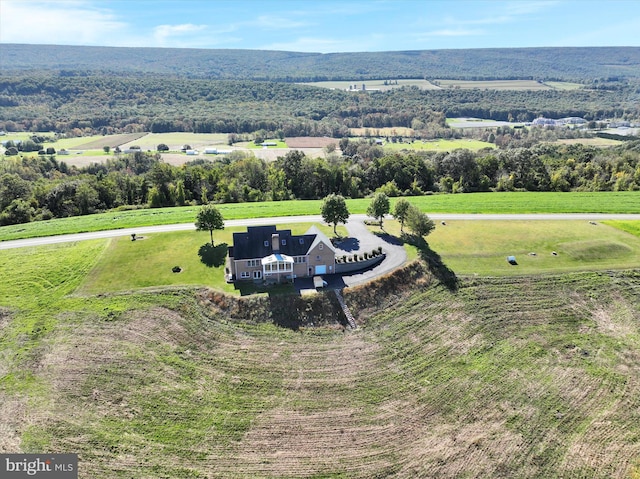 aerial view with a rural view