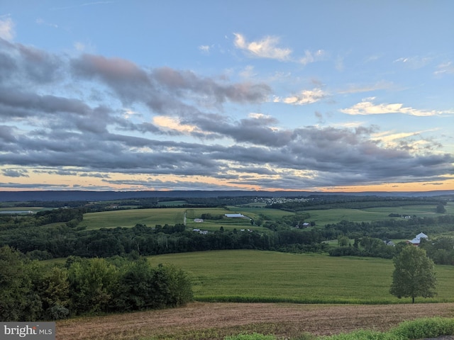 view of mountain feature featuring a rural view