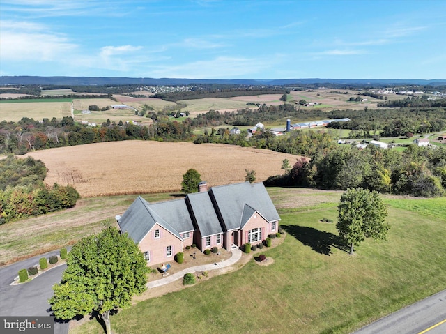 bird's eye view with a rural view