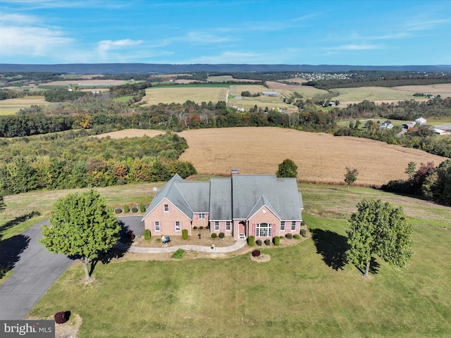 aerial view with a rural view