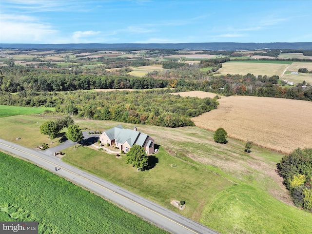 aerial view with a rural view