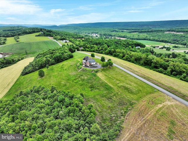 aerial view with a rural view