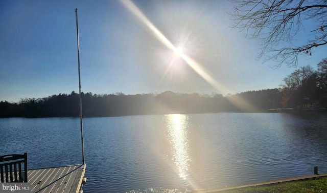 water view with a boat dock