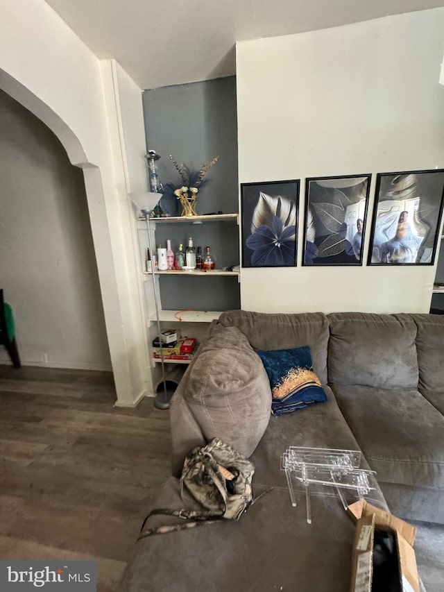 living room featuring hardwood / wood-style floors