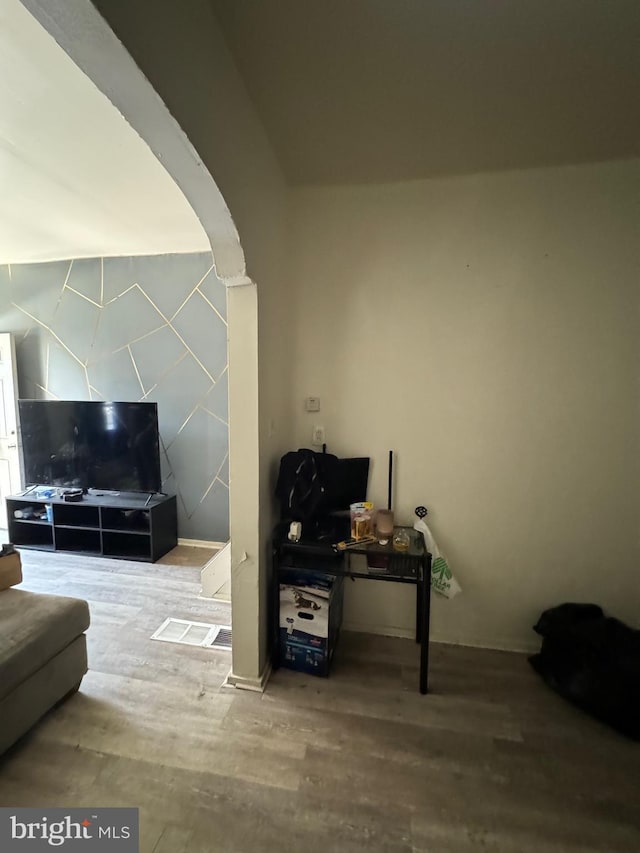 living room featuring hardwood / wood-style flooring