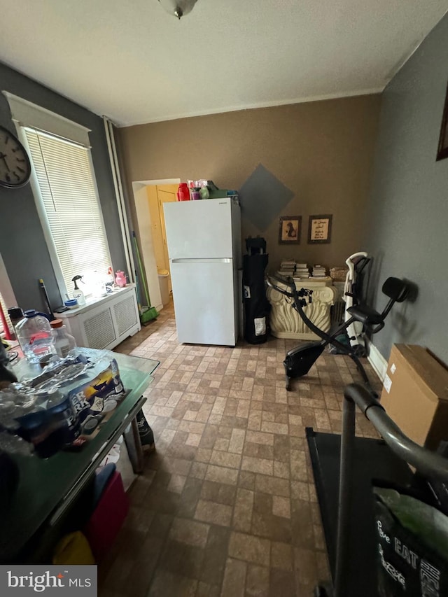 interior space with white refrigerator