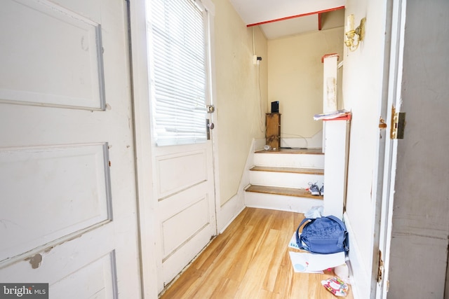 doorway featuring light hardwood / wood-style flooring