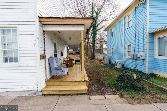 deck featuring ac unit