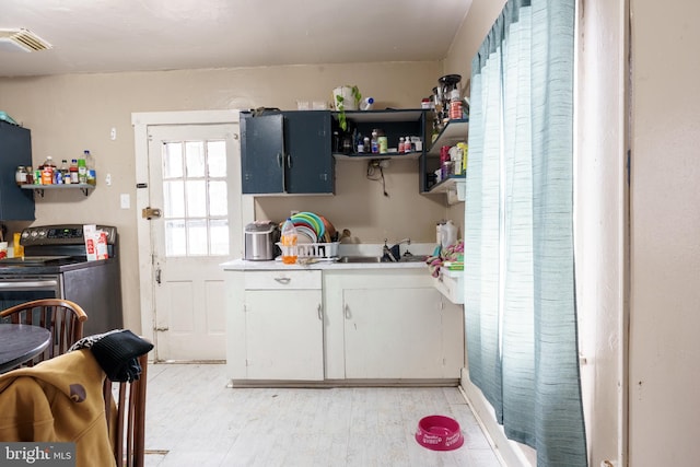 kitchen featuring stainless steel electric stove and sink