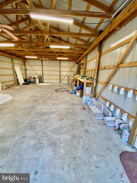 garage featuring metal wall