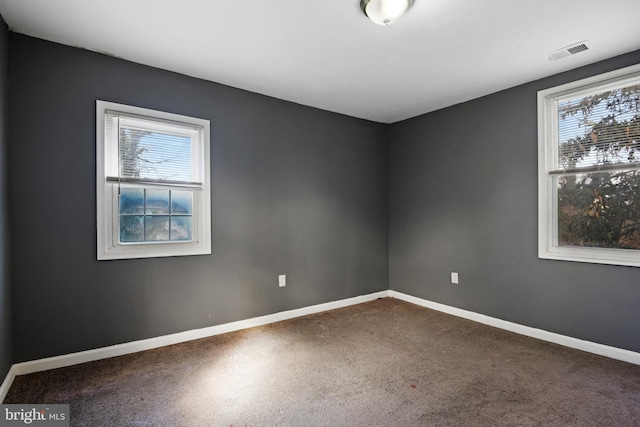 spare room featuring carpet floors