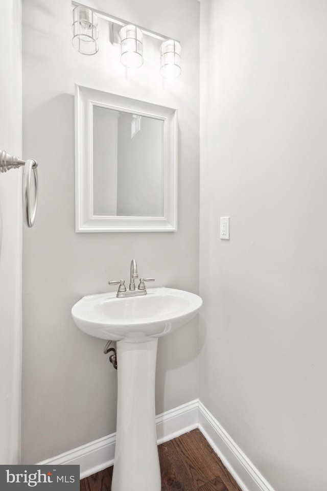 bathroom featuring hardwood / wood-style flooring