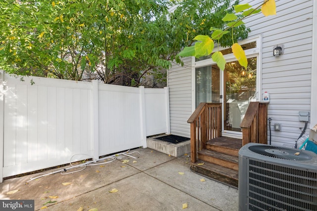 view of patio / terrace featuring central air condition unit