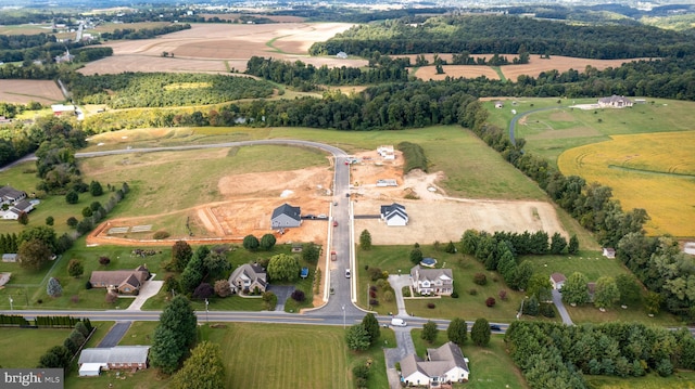 drone / aerial view featuring a rural view