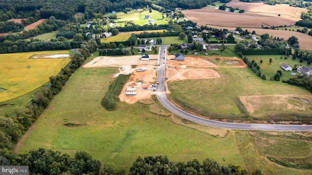 bird's eye view featuring a rural view