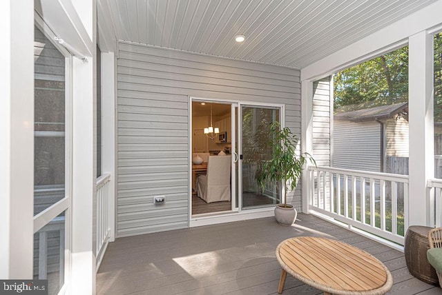 view of sunroom