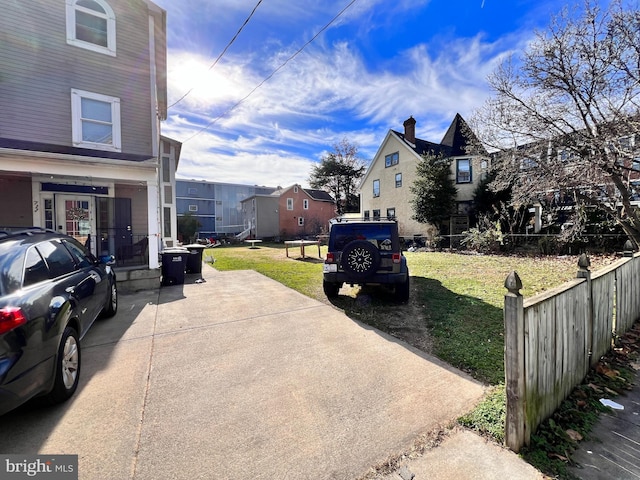 exterior space featuring a yard