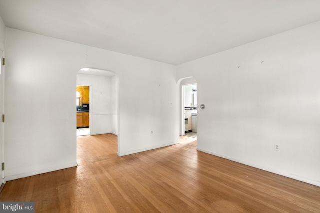 empty room featuring light hardwood / wood-style floors