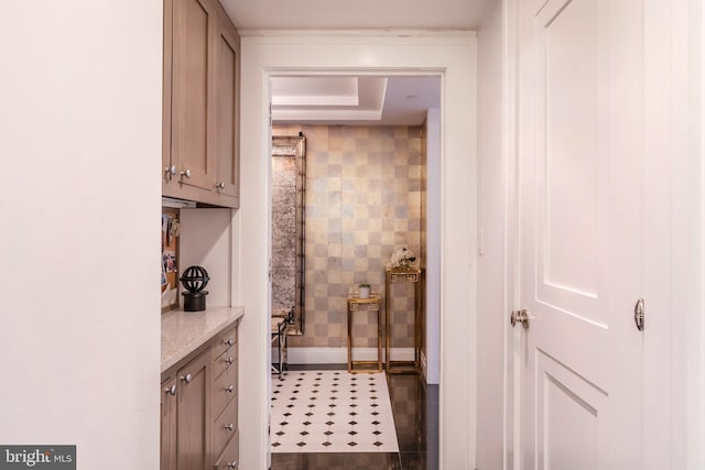 bathroom featuring tile floors and vanity