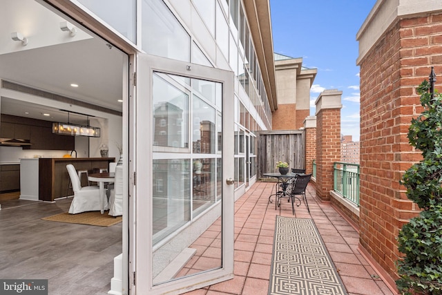 balcony featuring a patio area