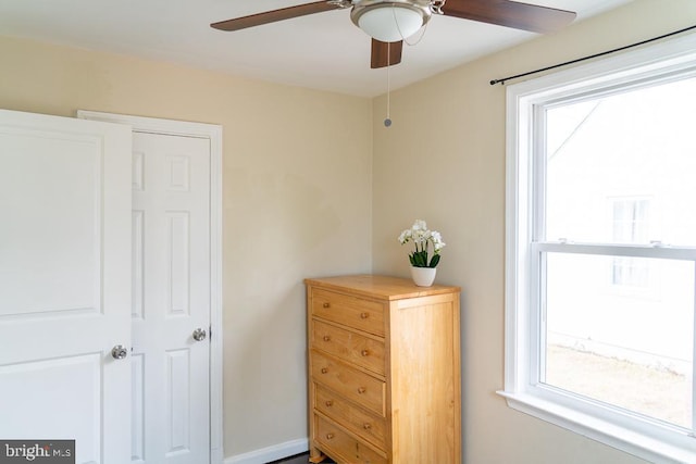 bedroom with ceiling fan