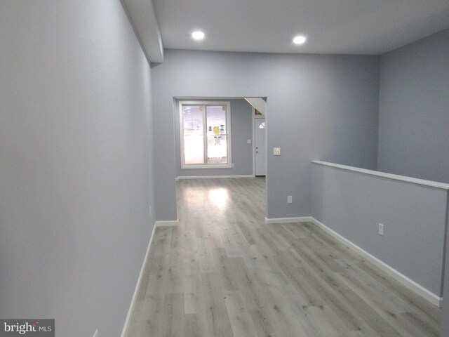 hall featuring light hardwood / wood-style flooring