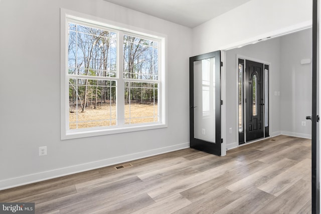 entryway featuring light hardwood / wood-style flooring and a wealth of natural light