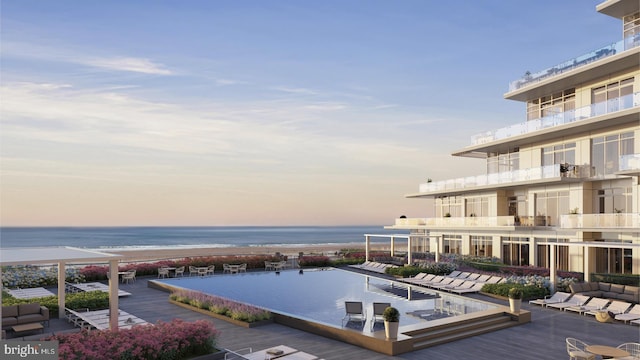 390 Ocean Ave Unit 1403, Long Branch, NJ 07740 - deck at dusk with a water view