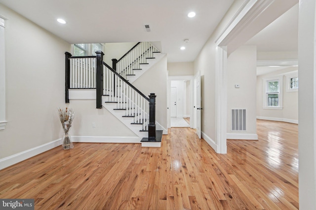 entrance foyer featuring light wood-type flooring