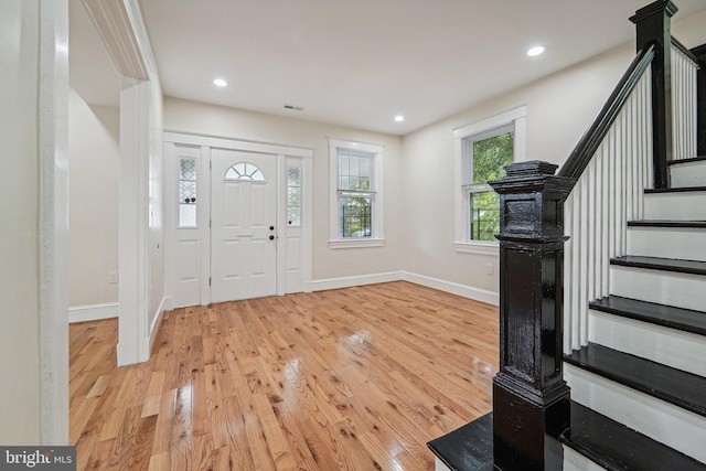 entryway featuring light hardwood / wood-style flooring