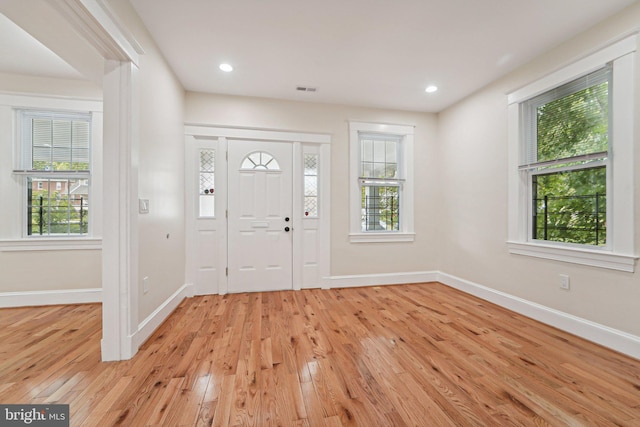 foyer entrance featuring light hardwood / wood-style floors