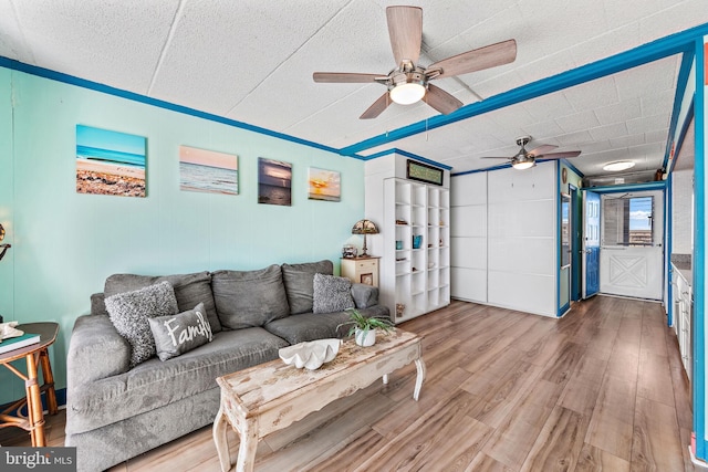 living room with hardwood / wood-style floors