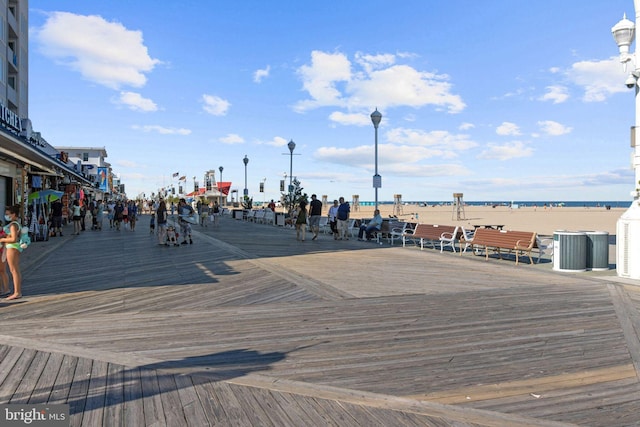 view of home's community with a water view