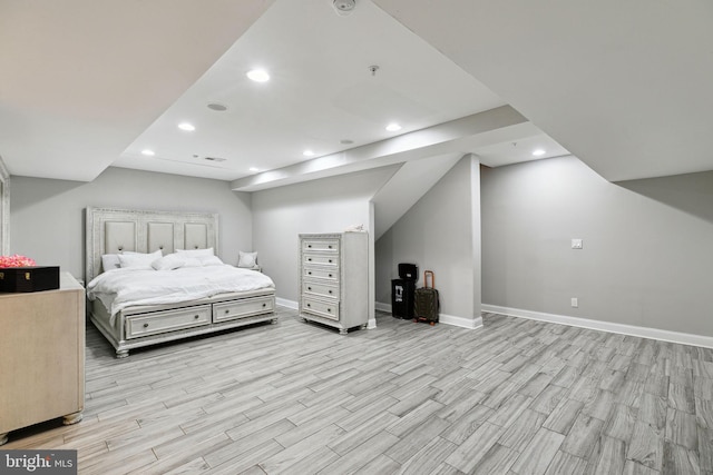 bedroom featuring light hardwood / wood-style flooring