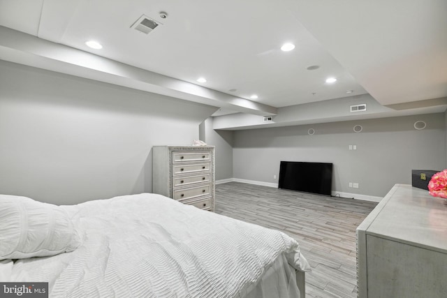 bedroom featuring light hardwood / wood-style flooring