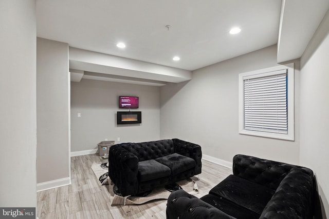 living room featuring light hardwood / wood-style floors