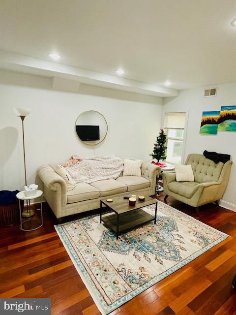 2022 Fitzwater St, Philadelphia, PA 19146 - living room featuring wood finished floors and recessed lighting