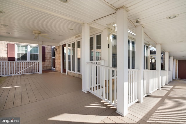 deck featuring ceiling fan