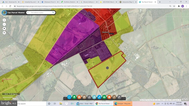 10031 Boteler Rd, Midland, VA 22728 - map / location of property area with property boundaries highlighted