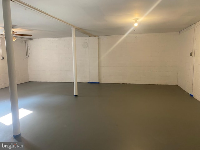 10031 Boteler Rd, Midland, VA 22728 - unfinished below grade area featuring concrete block wall