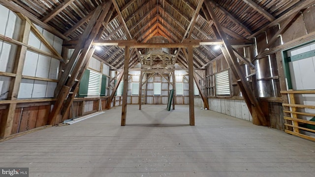 view of unfinished attic