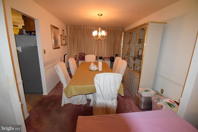 4605 Sharon Rd, Temple Hills, MD 20748 - carpeted dining room featuring a chandelier