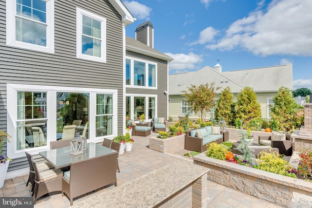 view of patio featuring an outdoor living space