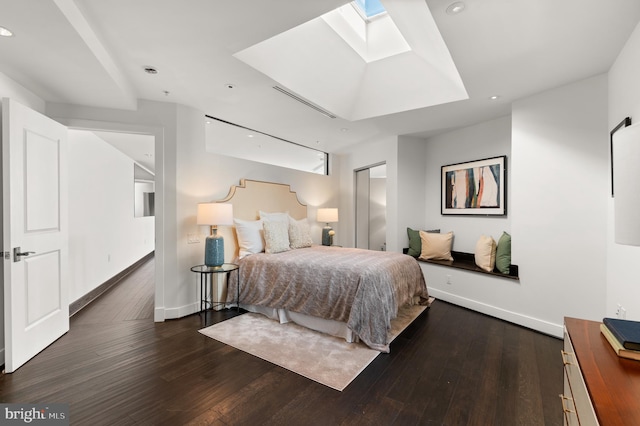 bedroom featuring dark wood-type flooring