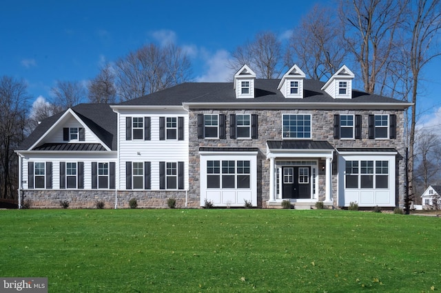 colonial house with a front yard