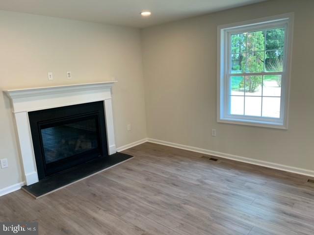 unfurnished living room featuring hardwood / wood-style flooring